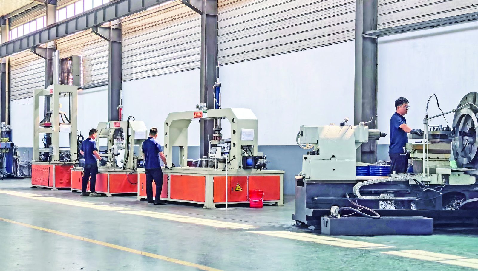 Press line and machining at the forming plant, Linyi, Shandong